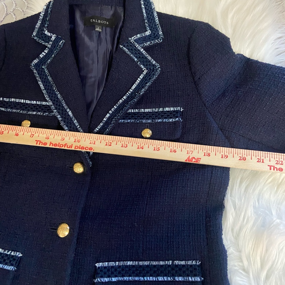 Talbot Sz 6 Navy Women’s Blazer with Gold Buttons - Picture 9 of 15